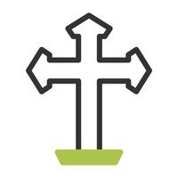 salib icône bichromie gris vert Couleur Pâques symbole illustration. vecteur