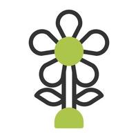 fleur icône bichromie gris vert Couleur Pâques symbole illustration. vecteur