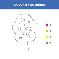 couleur de l'arbre en chiffres vecteur