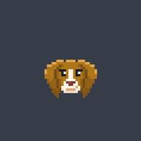 chien tête dans pixel art style vecteur