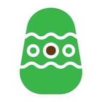 Oeuf icône solide vert marron Couleur Pâques symbole illustration. vecteur