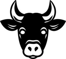 noir et blanc vache tête logo vecteur