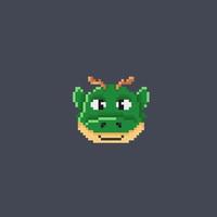 bébé dragon tête dans pixel art style vecteur