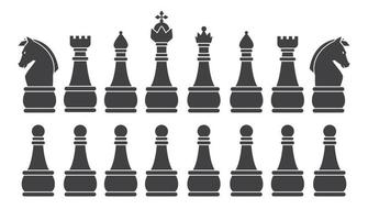 silhouette de jeu d & # 39; échecs noir vecteur