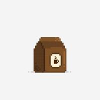 café sac dans pixel art style vecteur