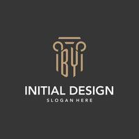 par logo monogramme avec pilier style conception vecteur