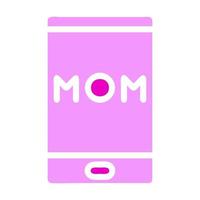 téléphone maman icône solide rose Couleur mère journée symbole illustration. vecteur