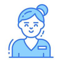 unique vecteur conception de infirmière, professionnel avatar icône