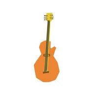 illustration de musical instrument électrique guitare dans Coupe style isolé sur blanc Contexte vecteur