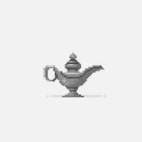 le fer traditionnel lampe dans pixel art style vecteur