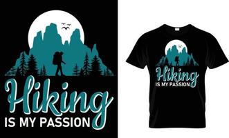 aventure, montagne, randonnée, camping, typographie, vecteur T-shirt conception