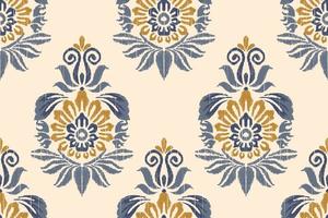 ikat floral paisley broderie sur crème background.ikat ethnique Oriental sans couture modèle traditionnel.aztèque style abstrait vecteur illustration.design pour texture, tissu, vêtements, emballage, écharpe, paréo.