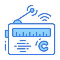 radio avec antenne et droits d'auteur marque concept de la fréquence droits d'auteur vecteur