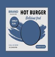 Burger social médias Publier conception. nourriture La publicité bannière conception. vecteur