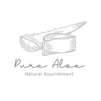 Naturel nourriture aloès Vera soin de la peau logo vecteur