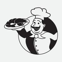 modèle de logo de chef de chapeau vecteur