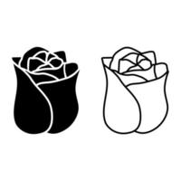 Rose icône vecteur. fleur illustration signe. fleuron symbole. fleur logo. vecteur