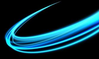 abstrait bleu lumière la vitesse courbe mouvement sur noir conception moderne futuriste La technologie Contexte vecteur