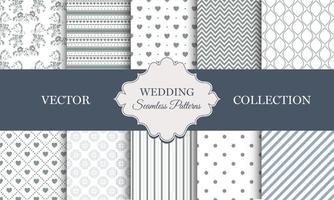 collection de mariage sans couture motifs. vecteur ensemble de anniversaire graphique. ornement et décoratif Contexte pour cadeau cartes, invitations et impression projets. romance vibrations.