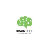 illustration de cerveau La technologie logo conception vecteur