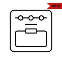 icône de ligne de batterie vecteur