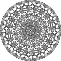 Facile griffonnage mandala avec floral et cœur motifs sur une blanc isolé Contexte. pour coloration livre pages. vecteur