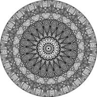 Facile griffonnage mandala avec floral et cœur motifs sur une blanc isolé Contexte. pour coloration livre pages. vecteur