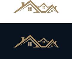 noir et or Couleur entreprise logo conception pour réel biens avec géométrique formes vecteur