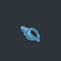bleu coquillage dans pixel art style vecteur