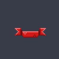 rouge ruban dans pixel art style vecteur