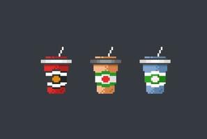 boisson verre dans pixel art style vecteur