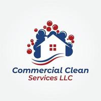 commercial nettoyer un service llc logo conception vecteur