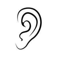 Humain oreille ligne art vecteur icône illustration