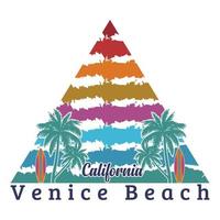 Californie Venise plage T-shirt conception vecteur