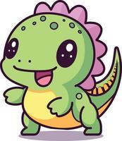 mignonne dinosaure mascotte vecteur dessin animé style