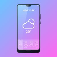 Concept d'interface utilisateur d'application météo vecteur