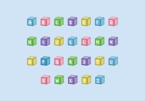 Cubes enfants avec des lettres vecteur