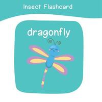 insecte Jeu flashcards pour les enfants. éducatif imprimable Jeu carte avec images en utilisant marrant insecte animal pour enfants. animaux avec des noms. animal carte vocabulaire. vecteur illustration.