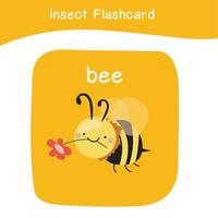 insecte Jeu flashcards pour les enfants. éducatif imprimable Jeu carte avec images en utilisant marrant insecte animal pour enfants. animaux avec des noms. animal carte vocabulaire. vecteur illustration.
