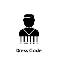 homme, robe code vecteur icône illustration