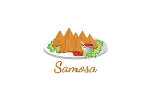 main tiré samosa vecteur illustration