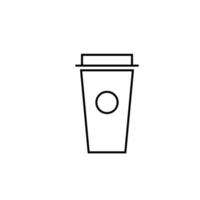 Plastique tasse pour café Facile ligne vecteur icône illustration