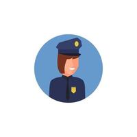 coloré avatar de police femme vecteur icône illustration