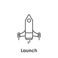 fusée, lancement vecteur icône illustration