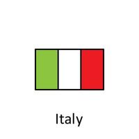 nationale drapeau de Italie dans Facile couleurs avec Nom vecteur icône illustration