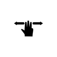main, des doigts, geste, glisser, gauche, droite vecteur icône illustration