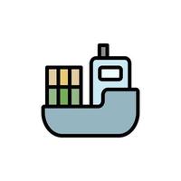 cargaison bateau, fabrication vecteur icône illustration