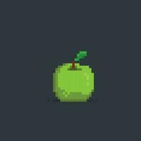 vert Pomme dans pixel art style vecteur