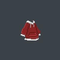 rouge sweat à capuche dans pixel art style vecteur