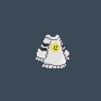 blanc chandail dans pixel art style vecteur